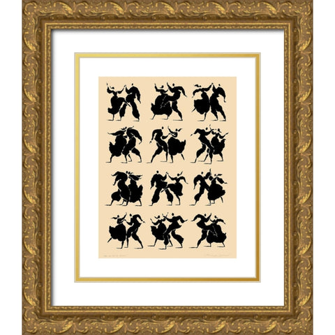 Danse Gold Ornate Wood Framed Art Print with Double Matting by Geraud, Philippe