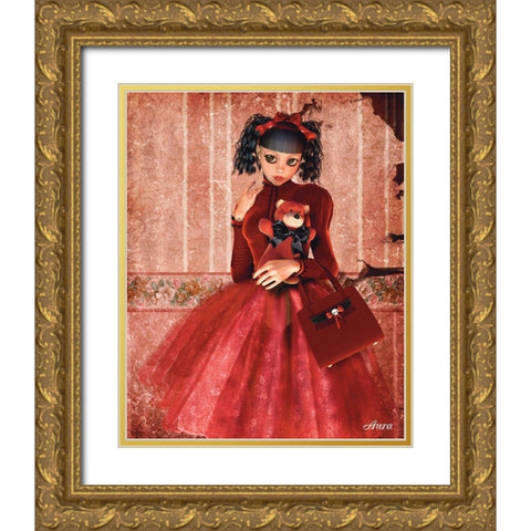 Synthetic Darkness Gold Ornate Wood Framed Art Print with Double Matting by Aura