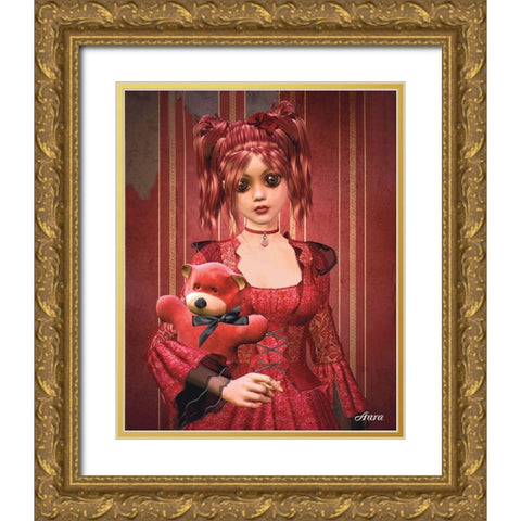 Bloody Angel Gold Ornate Wood Framed Art Print with Double Matting by Aura