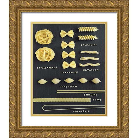 Composition Pasta Gold Ornate Wood Framed Art Print with Double Matting by Chatelain, Sonia