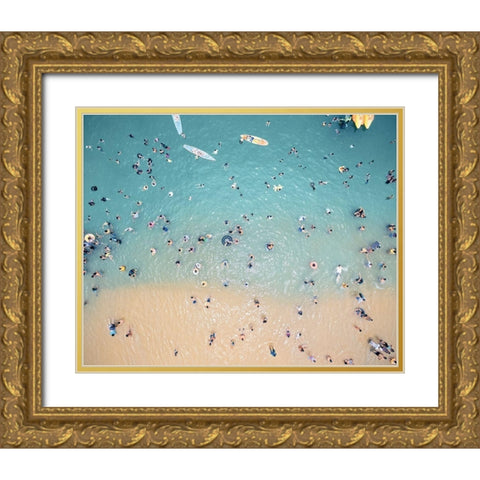 Au bain Gold Ornate Wood Framed Art Print with Double Matting by Braun Studio