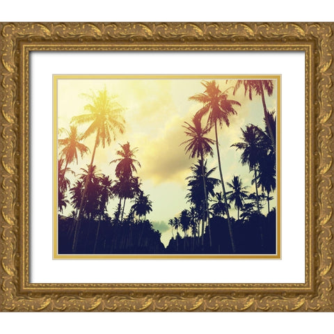 Palmiers 2 Gold Ornate Wood Framed Art Print with Double Matting by Braun Studio