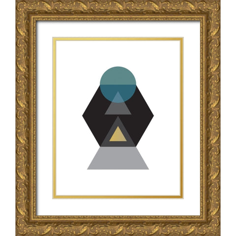Art Deco 2 Gold Ornate Wood Framed Art Print with Double Matting by Braun Studio