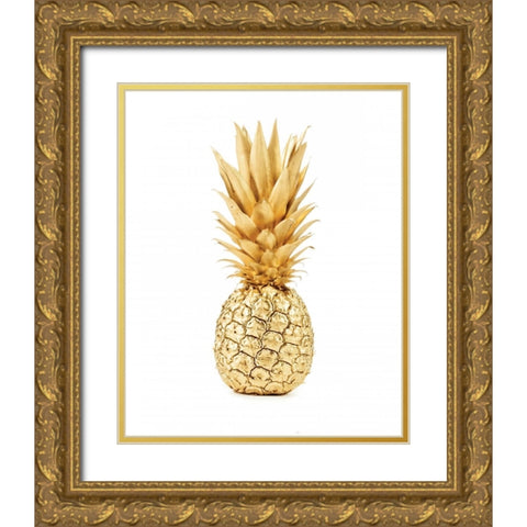 Gold pineapple Gold Ornate Wood Framed Art Print with Double Matting by Braun Studio