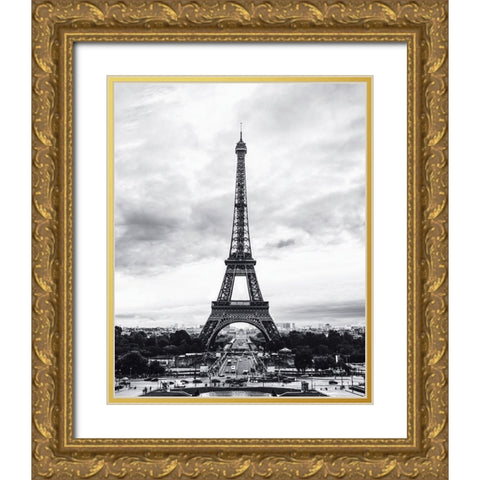 Tour Eiffel Gold Ornate Wood Framed Art Print with Double Matting by Braun Studio