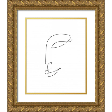 Smile Gold Ornate Wood Framed Art Print with Double Matting by Braun Studio