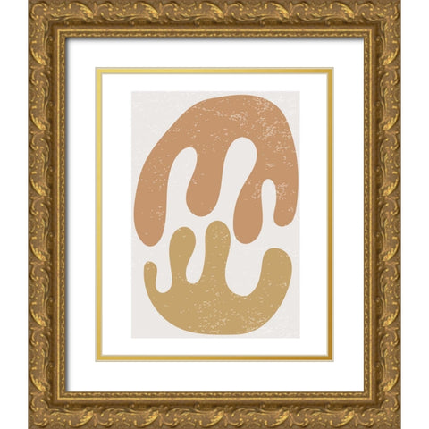 Feuille 2 Gold Ornate Wood Framed Art Print with Double Matting by BRAUN Studio