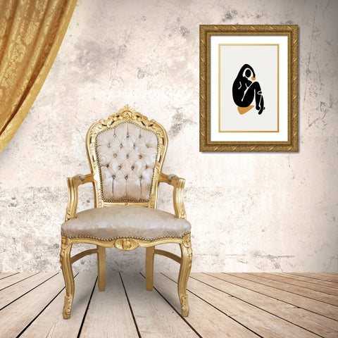 Braun Studio - Silhouette graphique Gold Ornate Wood Framed Art Print with Double Matting by Braun Studio