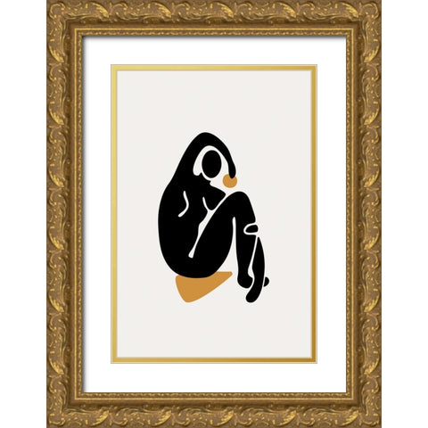 Braun Studio - Silhouette graphique Gold Ornate Wood Framed Art Print with Double Matting by Braun Studio