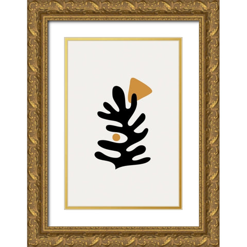 Braun Studio - Feuille abstraite Gold Ornate Wood Framed Art Print with Double Matting by Braun Studio
