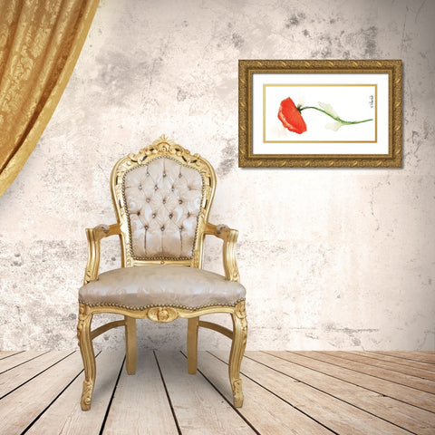 Coquelicot solo II Gold Ornate Wood Framed Art Print with Double Matting by Blanchet, Karl