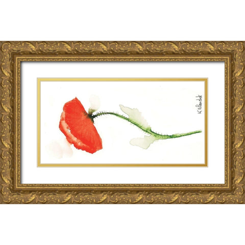 Coquelicot solo II Gold Ornate Wood Framed Art Print with Double Matting by Blanchet, Karl
