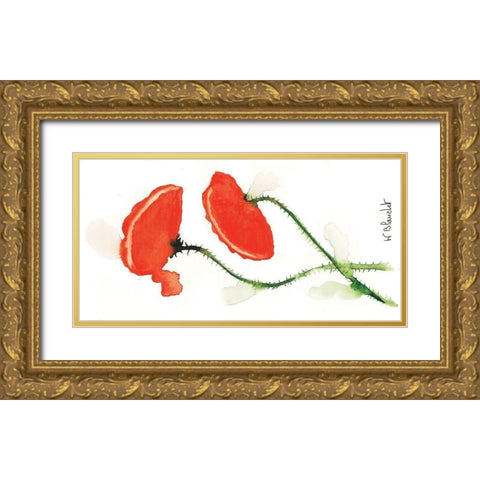Parade coquelicots III Gold Ornate Wood Framed Art Print with Double Matting by Blanchet, Karl
