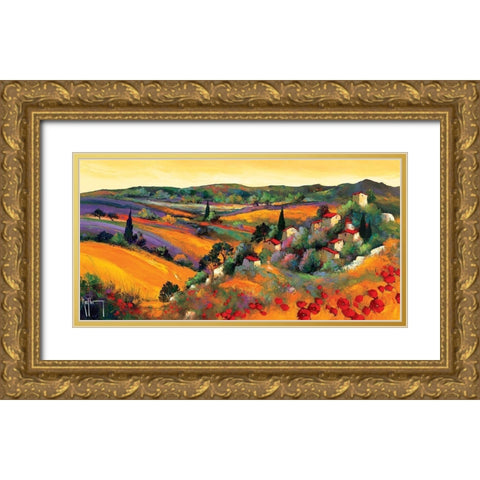 Campagne provencale Gold Ornate Wood Framed Art Print with Double Matting by Keiflin, Roger