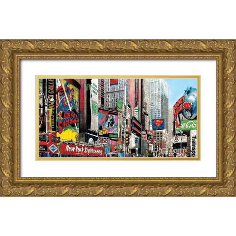 Atom Man Gold Ornate Wood Framed Art Print with Double Matting by Arietti, Fabienne