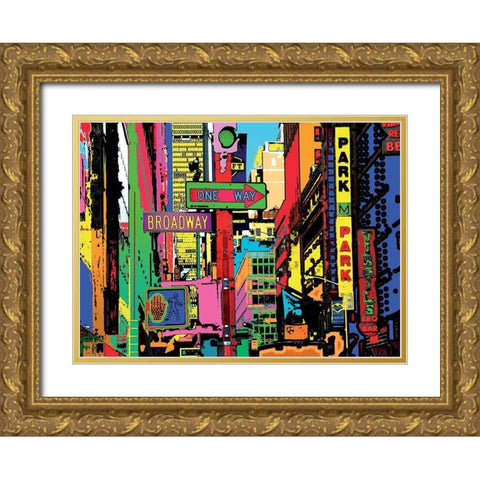 One way Gold Ornate Wood Framed Art Print with Double Matting by Potron, Geraldine