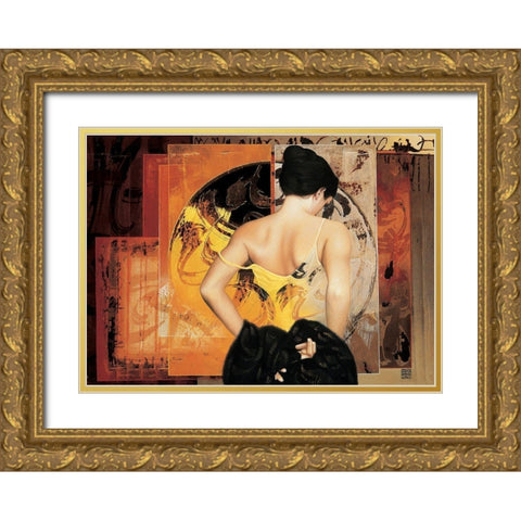 Desir accorde Gold Ornate Wood Framed Art Print with Double Matting by Graux, David