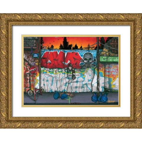 Rue Abbes Gold Ornate Wood Framed Art Print with Double Matting by Butch and Pea
