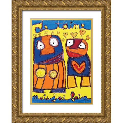 Je taime  Gold Ornate Wood Framed Art Print with Double Matting by Mika
