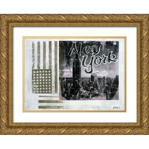 Flag Gold Ornate Wood Framed Art Print with Double Matting by Allard, Daniele