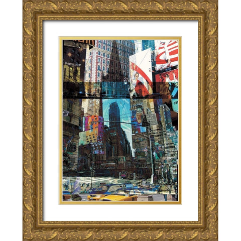 NYC Gold Ornate Wood Framed Art Print with Double Matting by Bouteiller, Cedric