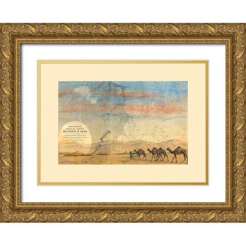 Sfax Tunisie Gold Ornate Wood Framed Art Print with Double Matting by Letestu, Philippe