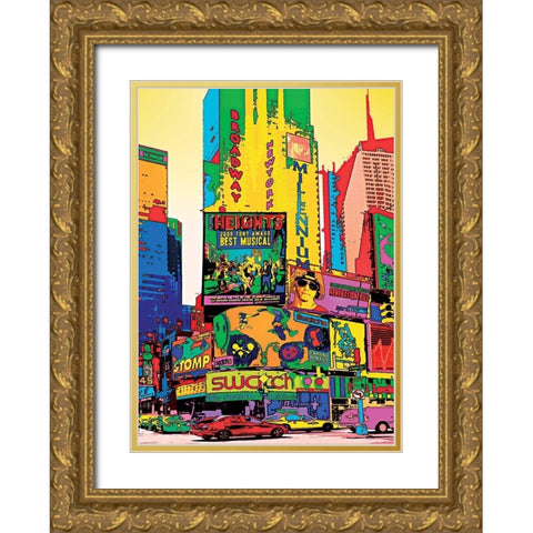 Millenium NYC Gold Ornate Wood Framed Art Print with Double Matting by Potron, Geraldine