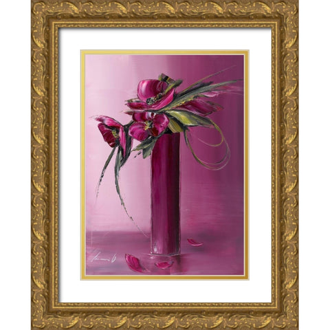 Bouquet violet II Gold Ornate Wood Framed Art Print with Double Matting by Tramoni, Oliver