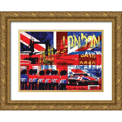The Spirit Of London Gold Ornate Wood Framed Art Print with Double Matting by Le Markee