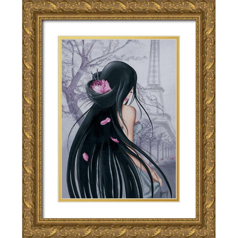 Melo Lilou in Paris I Gold Ornate Wood Framed Art Print with Double Matting by Rhumeur, Aurelie