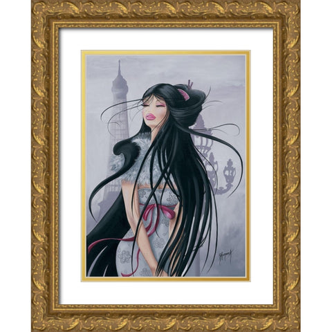 Melo Lilou in Paris II Gold Ornate Wood Framed Art Print with Double Matting by Rhumeur, Aurelie