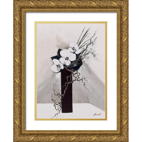 DeÂ´licatesse dorchideÂ´es I Gold Ornate Wood Framed Art Print with Double Matting by Tramoni, Oliver