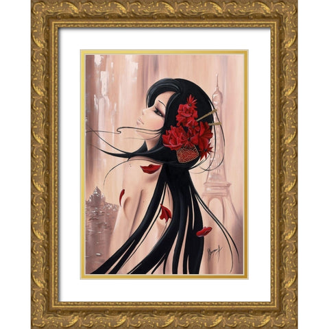 Lilou Paris et romance I Gold Ornate Wood Framed Art Print with Double Matting by Rhumeur, Aurelie