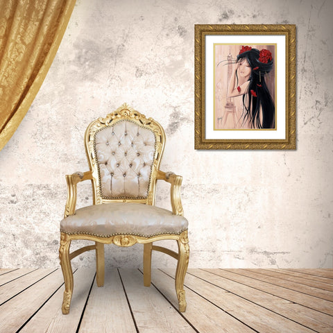 Lilou Paris et romance II Gold Ornate Wood Framed Art Print with Double Matting by Rhumeur, Aurelie