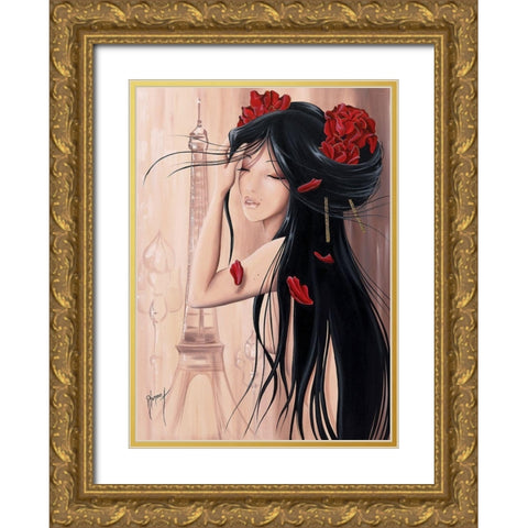 Lilou Paris et romance II Gold Ornate Wood Framed Art Print with Double Matting by Rhumeur, Aurelie