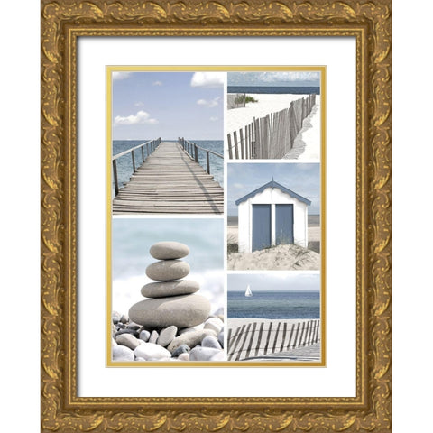 Bords de mer Gold Ornate Wood Framed Art Print with Double Matting by Blonde Attitude