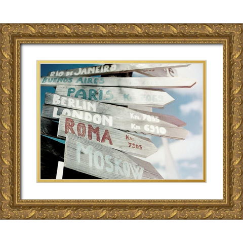 Allons Y Gold Ornate Wood Framed Art Print with Double Matting by Braun Studio