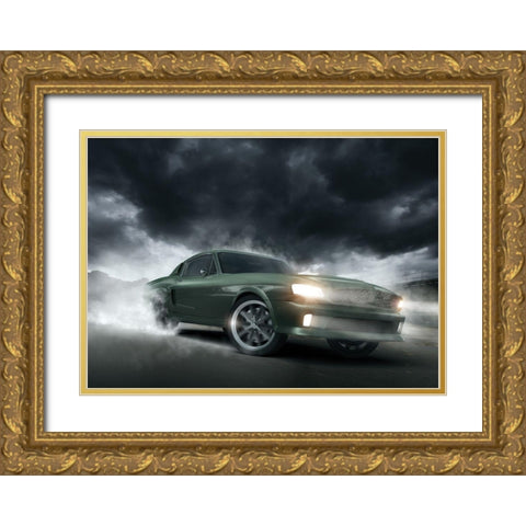 Go fast 1 Gold Ornate Wood Framed Art Print with Double Matting by Braun Studio