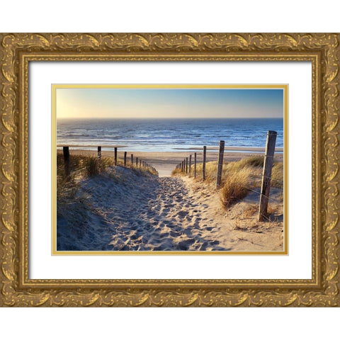 Plage 15 Gold Ornate Wood Framed Art Print with Double Matting by Braun Studio
