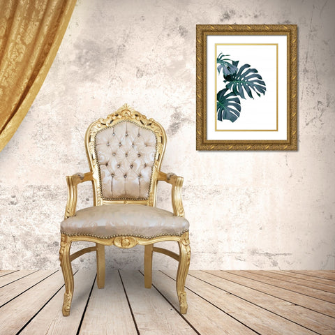 Monstera Gold Ornate Wood Framed Art Print with Double Matting by Braun Studio