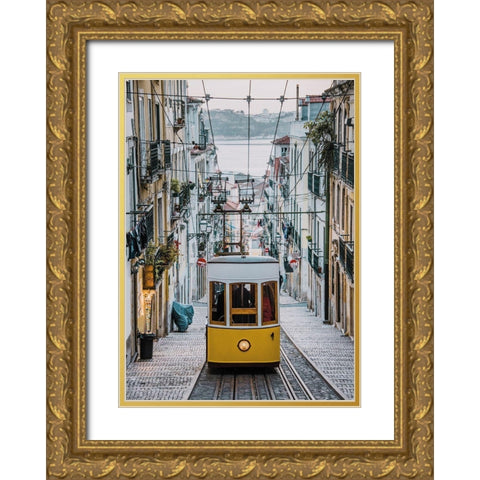 Lisbonne Gold Ornate Wood Framed Art Print with Double Matting by BRAUN Studio