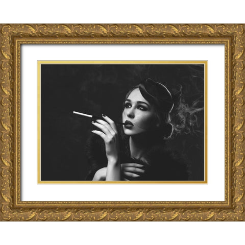 Smoke and Dream Gold Ornate Wood Framed Art Print with Double Matting by BRAUN Studio