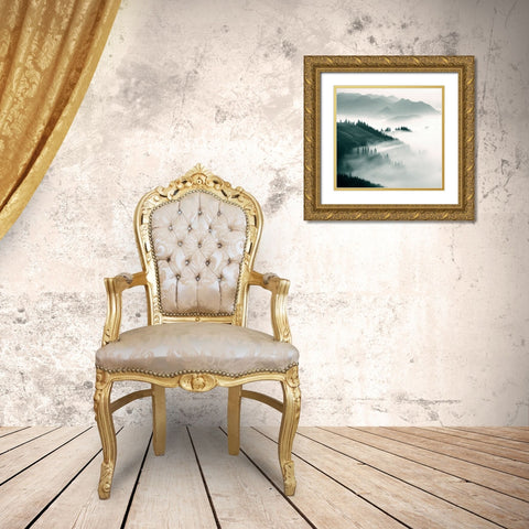 Braun Studio - Misty mountains II Gold Ornate Wood Framed Art Print with Double Matting by Braun Studio