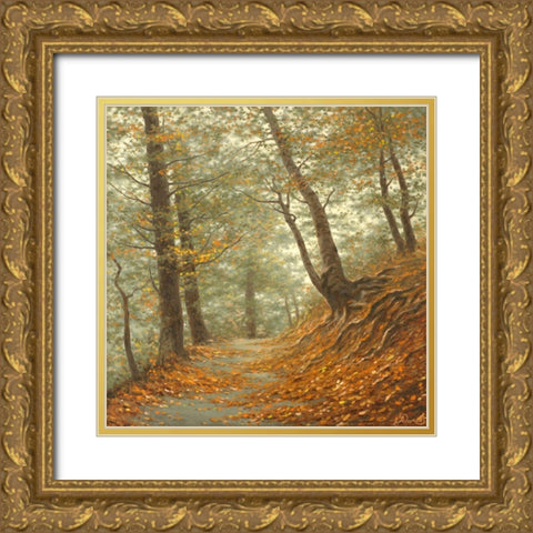 The Path to the Forest Gold Ornate Wood Framed Art Print with Double Matting by Adamov, Alexey