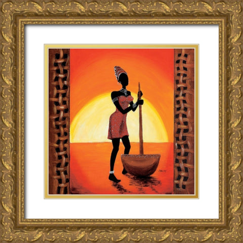 Cooking Girl I Gold Ornate Wood Framed Art Print with Double Matting by Dahlke, Izabella