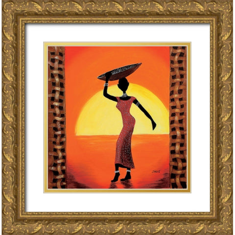 Cooking Girl II Gold Ornate Wood Framed Art Print with Double Matting by Dahlke, Izabella