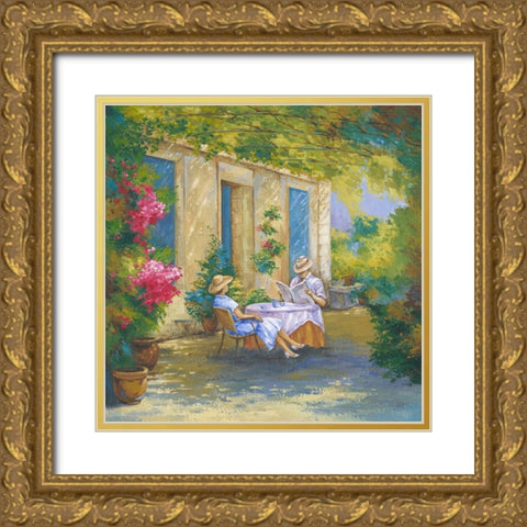 Afternoon Relax Gold Ornate Wood Framed Art Print with Double Matting by Borisova, Irina