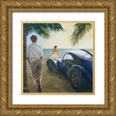 Long Beach Gold Ornate Wood Framed Art Print with Double Matting by Borisova, Irina