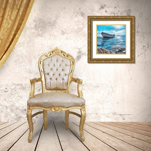 Beautiful Day at Sea Gold Ornate Wood Framed Art Print with Double Matting by Medeiros, Celito