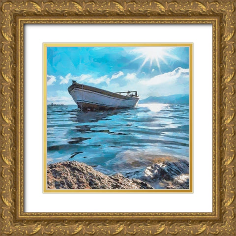 Beautiful Day at Sea Gold Ornate Wood Framed Art Print with Double Matting by Medeiros, Celito